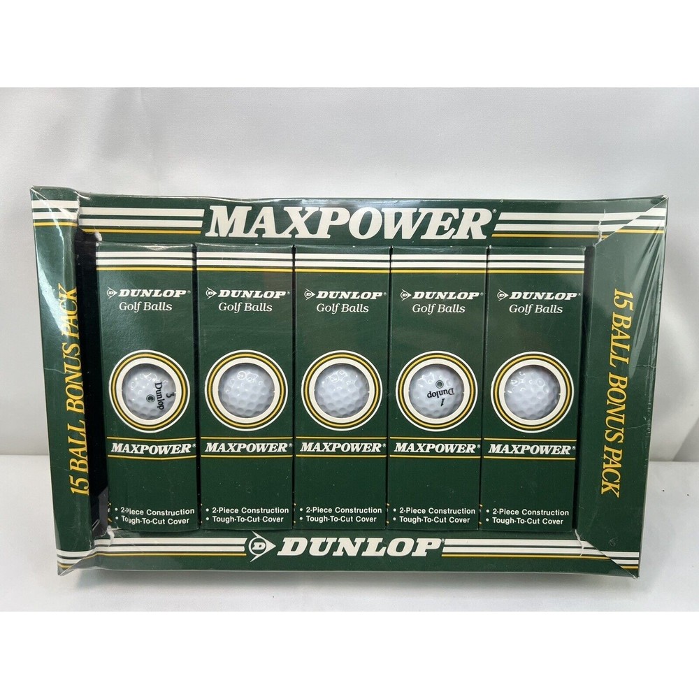 Vintage Dunlap Golf Balls MAXPOWER‎ 15 Ball Bonus Pack New Sealed